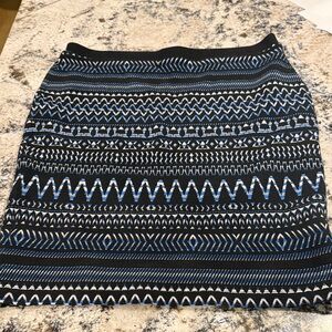 Karen Kane Black and Blue Geometric Pencil Skirt